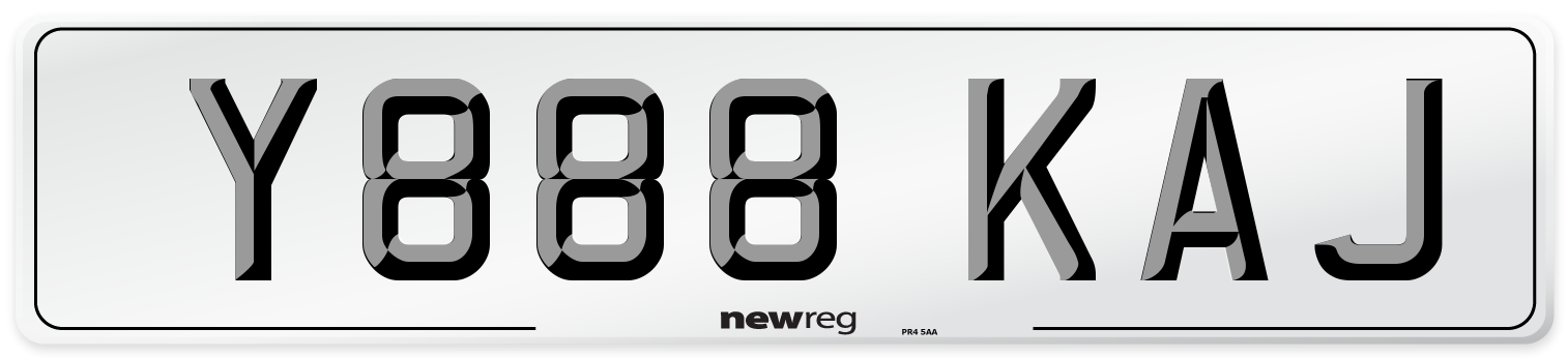 Y888 KAJ Number Plate from New Reg